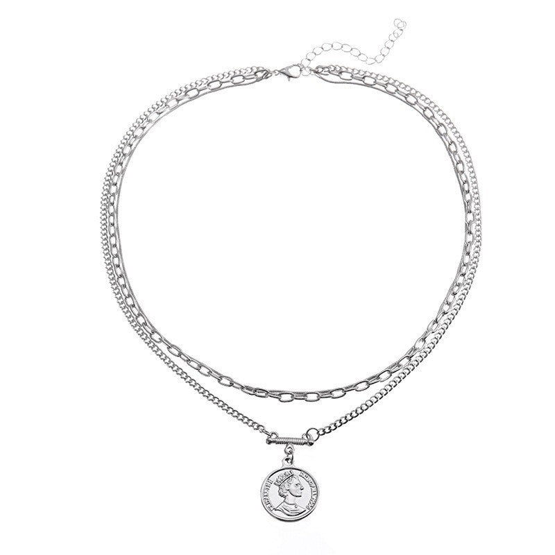 Sweet Rhinestone Inlaid Alloy Butterfly Evil Eye Bow Pendant Necklace with Curb Chain for Women