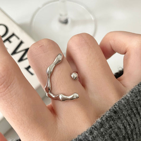 Minimalist Sweet 925 Sterling Silver Geometric Twisted Cross Texture Ring for Women