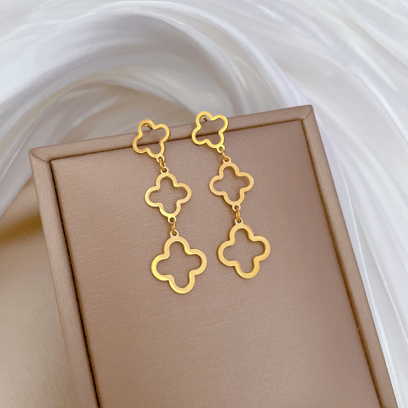Minimalist Geometric Titanium Steel Earrings for Women