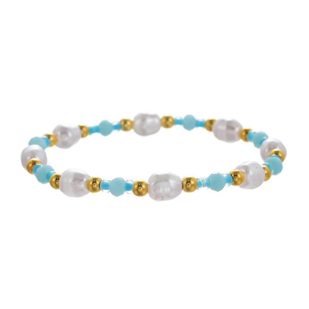 Sweet Natural Geometric Handmade Pearl Bracelet and Anklet for Unisex