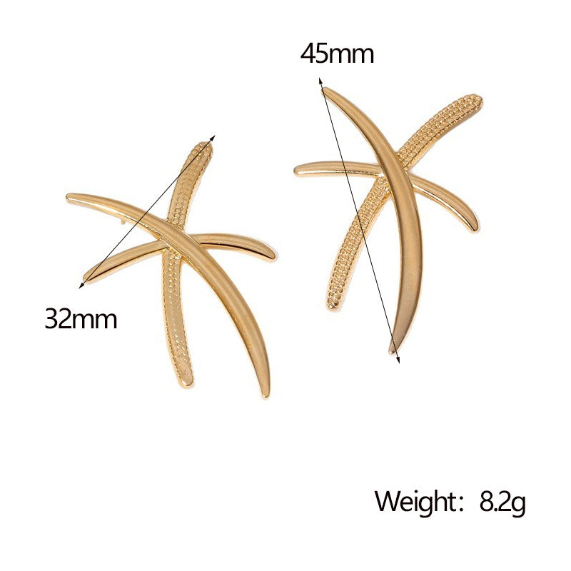 Minimalist Geometric Stainless Steel Stud Earrings with 18K Gold Plating for Women