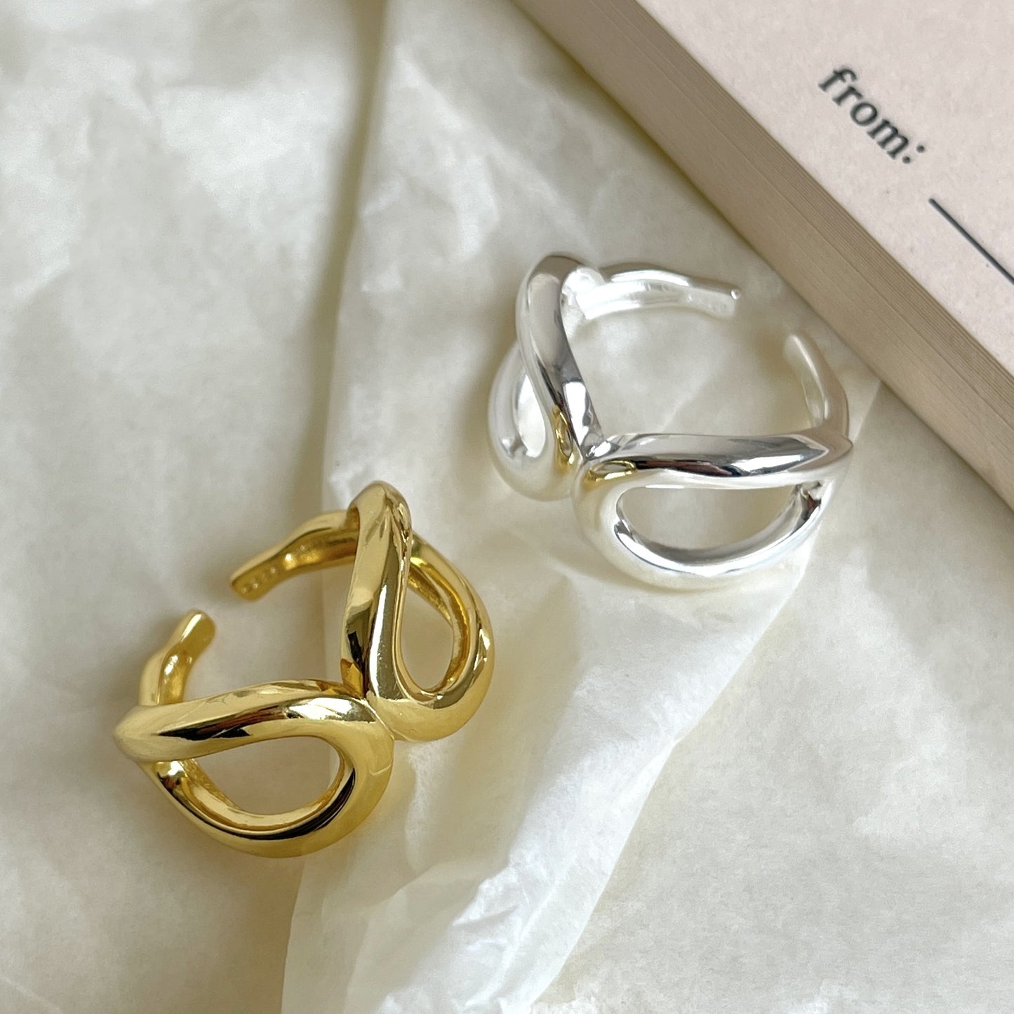 Anillo de plata de ley 925 con forma de corazón geométrico para mujer, estilo dulce, fresco y minimalista
