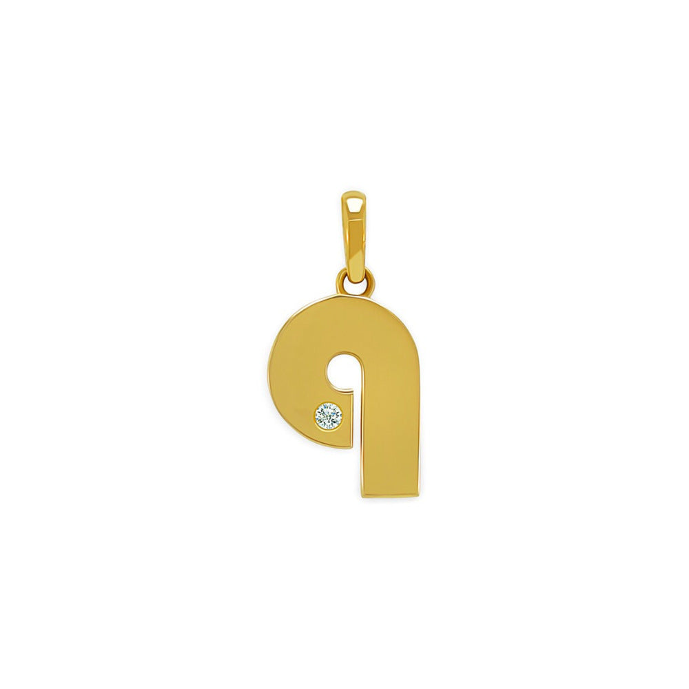 Minimalist Stainless Steel Plated Letter Pendant with Cubic Zirconia Inlay DIY Charm Bar
