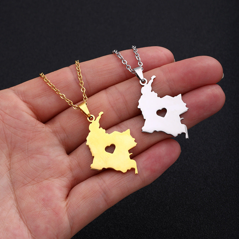 Collana con pendente a cuore minimalista in acciaio inossidabile con finitura placcata per unisex, stile catena O
