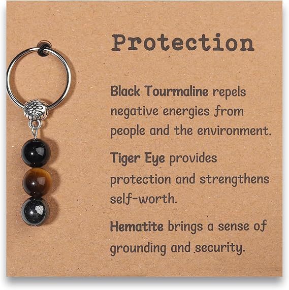 Minimalist Natural Stone Beaded Keychain Gift