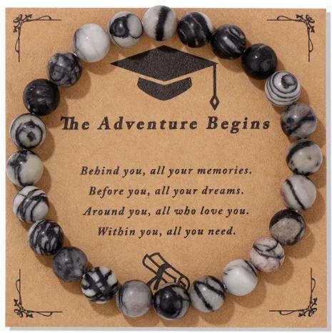 Natural Pink Zebra Agate and Amethyst Round Geometric Bracelet for Men and Women