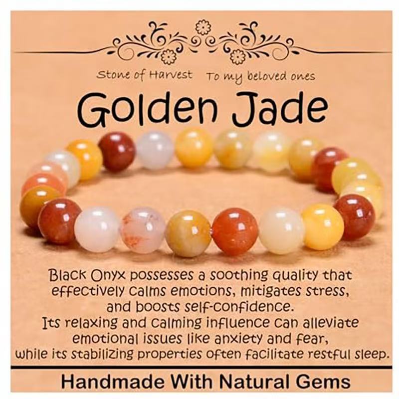 Minimalist Natural Stone Beaded Bracelet Unisex Geometric Round Handmade Jewelry Gift
