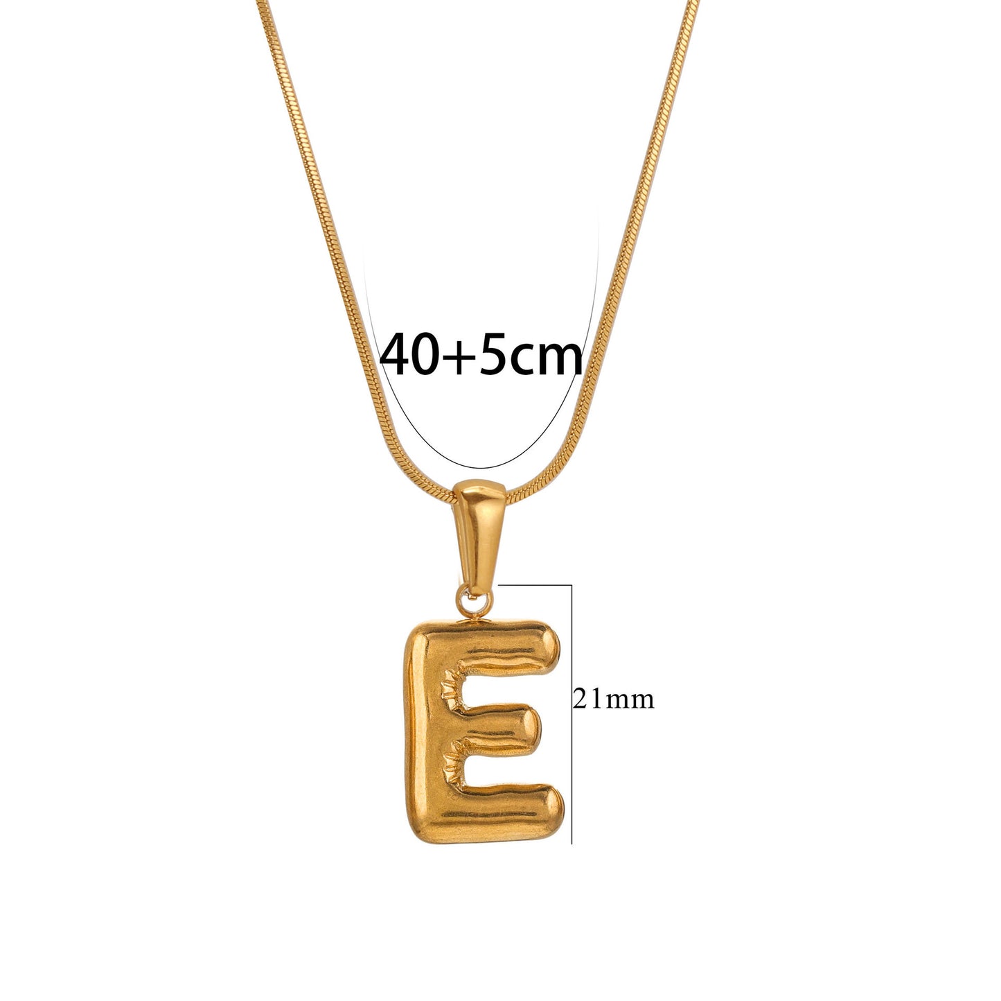 Collana con Pendente Rotondo Minimalista con Lettera per Donna e Uomo Acciaio Inossidabile con Placcatura in Oro 18K Design Geometrico Lucidato Ispirato ai Palloncini
