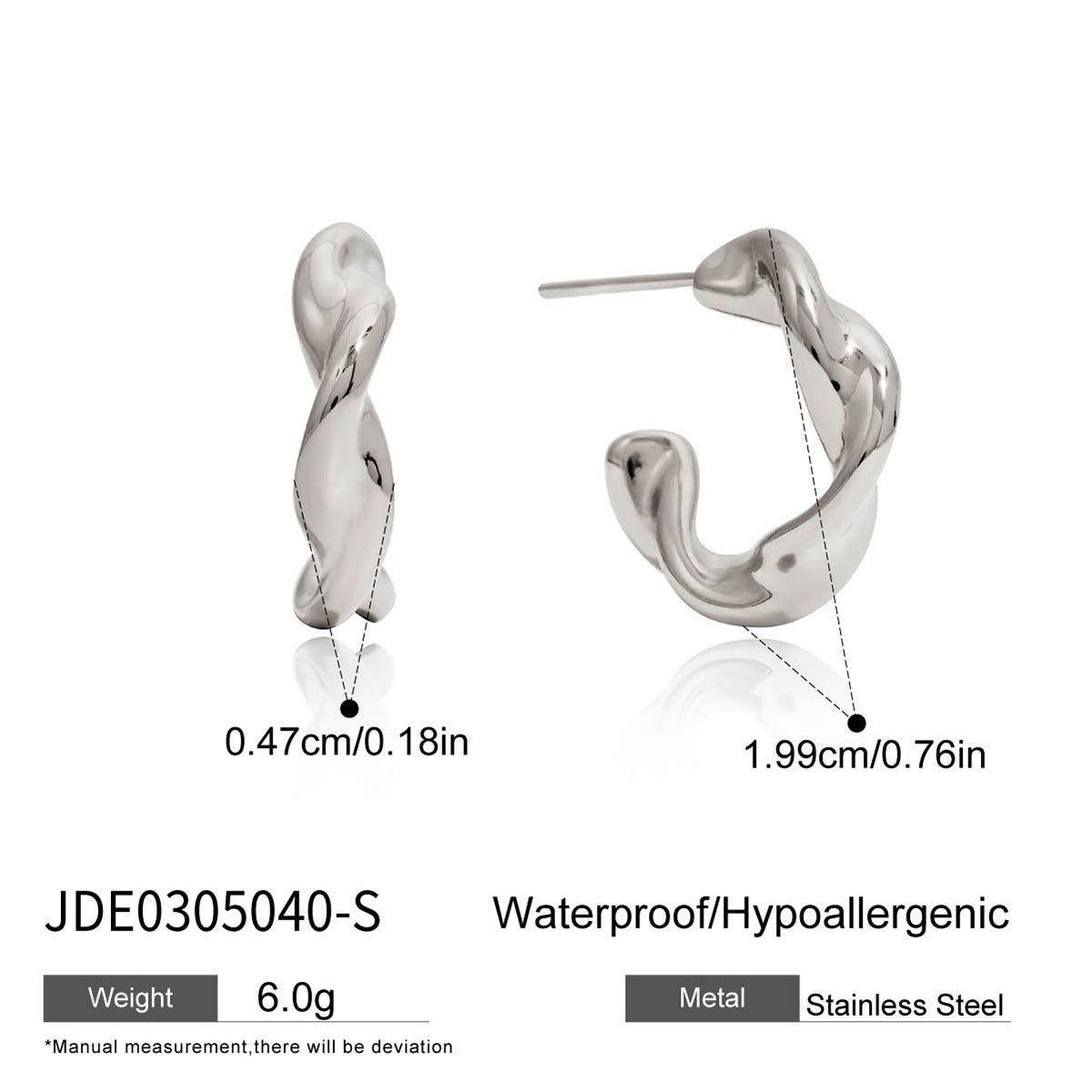 Pendientes Minimalistas Geométricos de Acero Inoxidable con Acabado Chapado para Mujer, Tachuelas de Lujo Ligeras