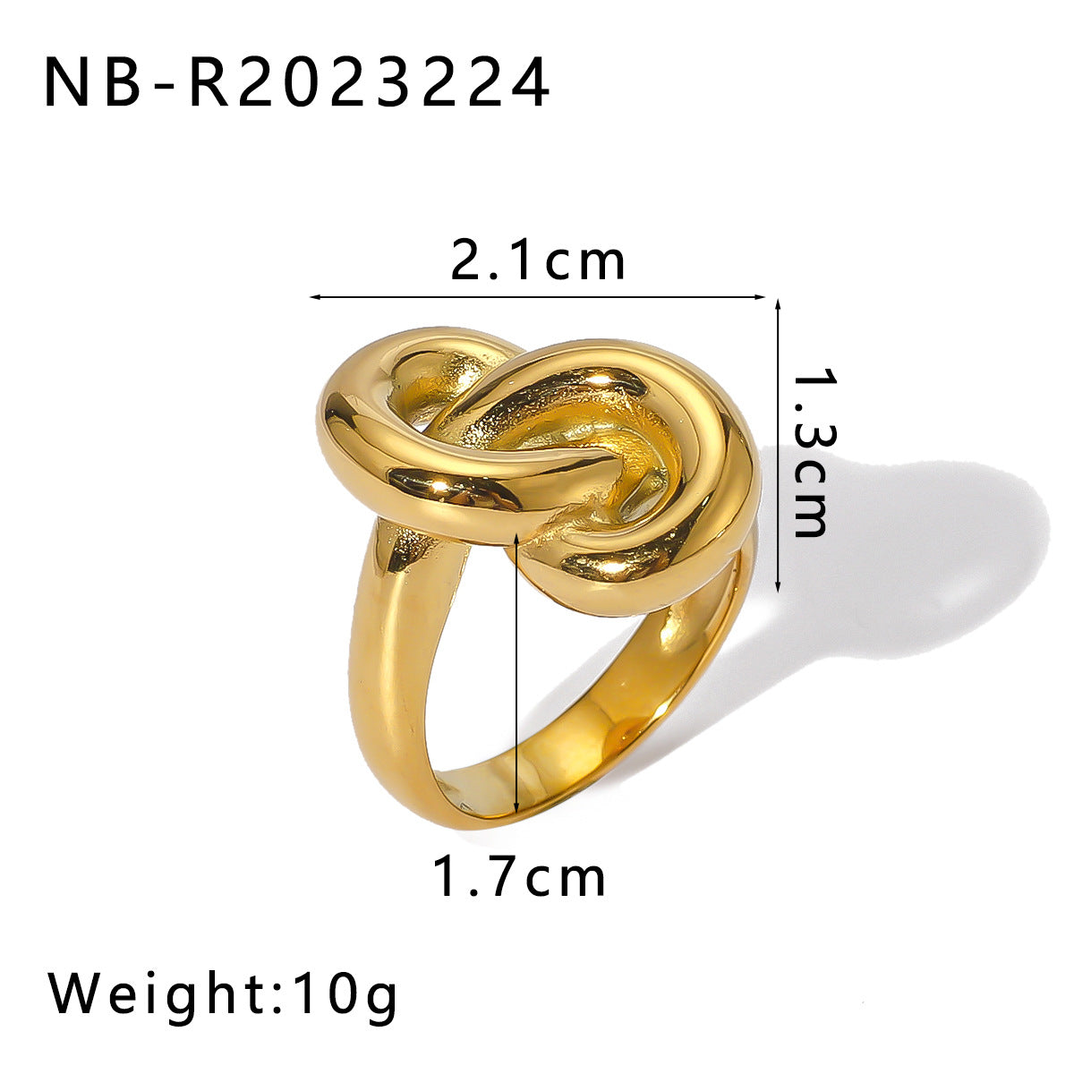Minimalist Geometric Heart-Shaped Stainless Steel Ring with 18K Gold Plating for Women and Men