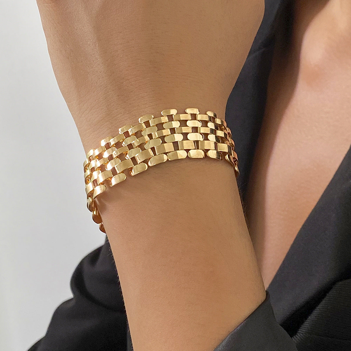 Collana Geometrica in Ferro da Donna, Catenina Fatta a Mano, Placcata, Stile Vintage Individualista