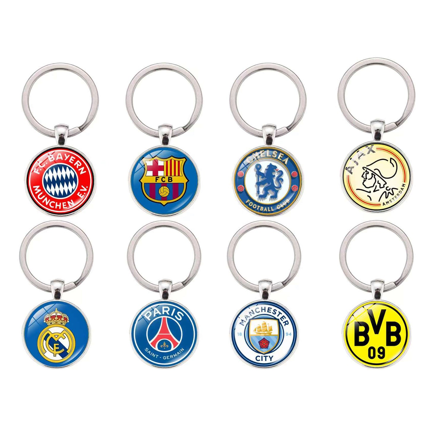 Minimalist Zinc Alloy Keychain with Team Crest Pattern