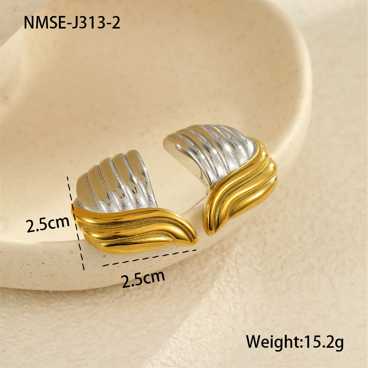 Pendientes de Tachuela de Acero Inoxidable Geométricos con Textura de Rombo y Acabado Chapado para Mujer