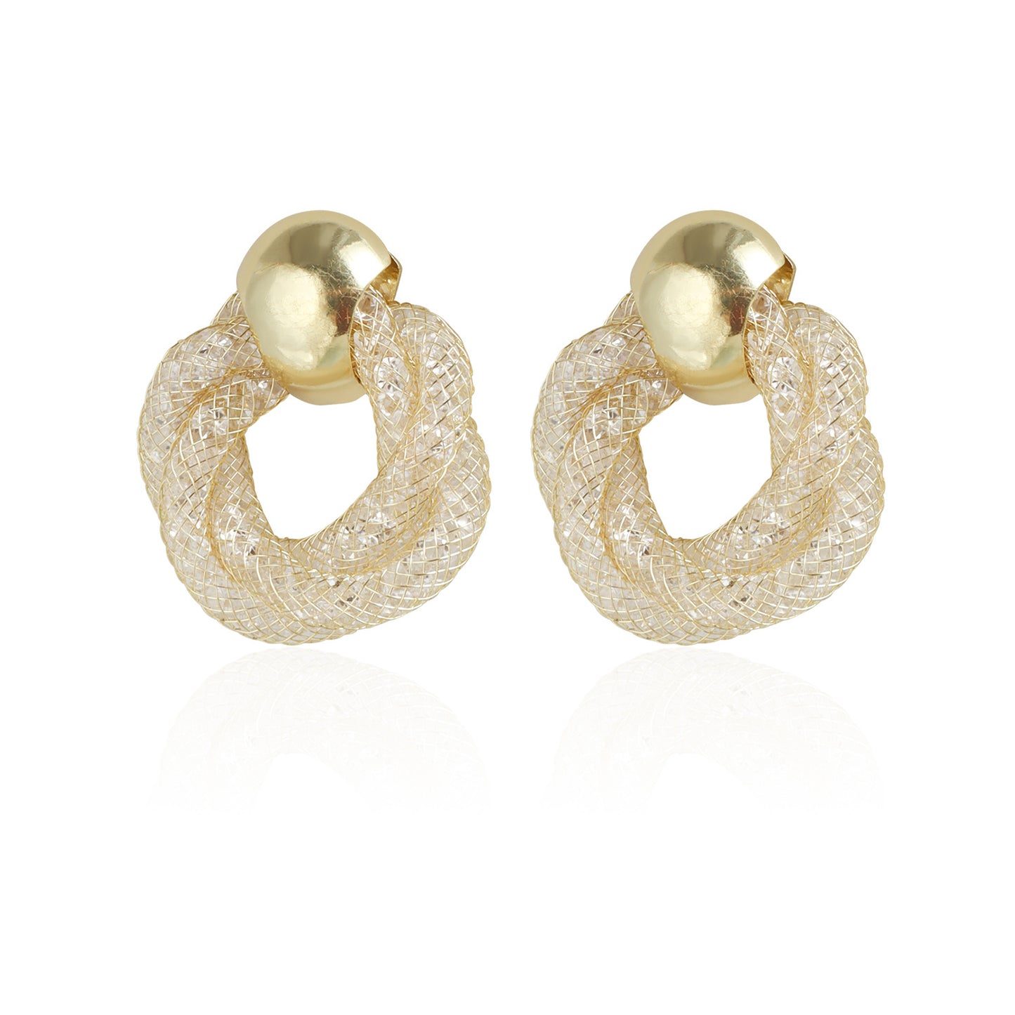 Vintage Geometric Spiral Metal Tube Stud Earrings for Women