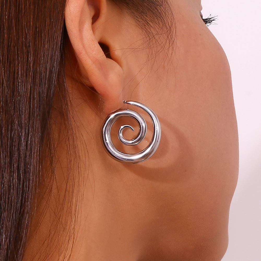Pendientes de acero inoxidable con forma de margarita vintage, chapados en oro de 18 quilates y con detalles de perlas para mujer