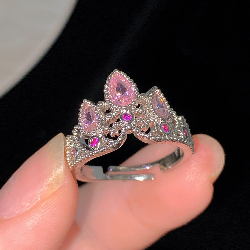 Sweet Cubic Zirconia Inlay Brass Bow Ring for Women