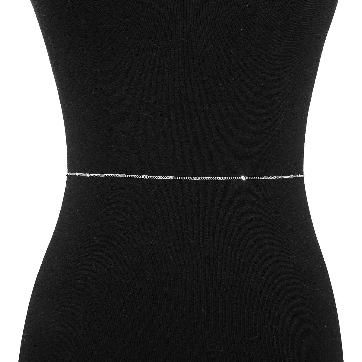 Cadena de cintura de aleación minimalista estilo Punk para mujer con diseño de cadena de serpiente chapada