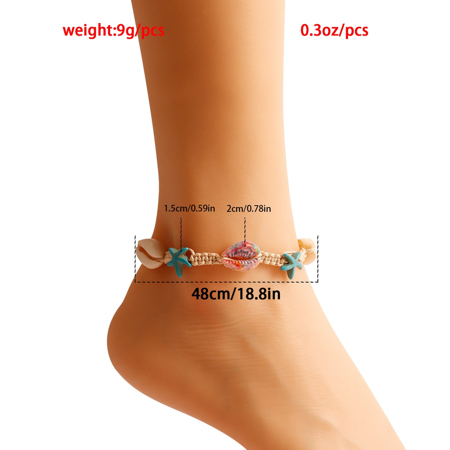 Vintage Beach-Themed Woven Shell Anklet for Women Alloy Geometric Design Vacation Jewelry