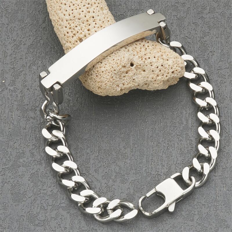 Minimalist Geometric Stainless Steel Bracelet for Men with Polished Finish Fashion Jewelry Gift