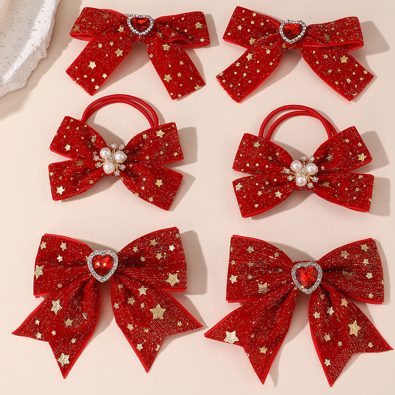 Natural Style Bow-Shaped Hair Clip for Girls with Ruffled and Mesh Details Made of Polyester Perfect for Children Ages 3 to 10