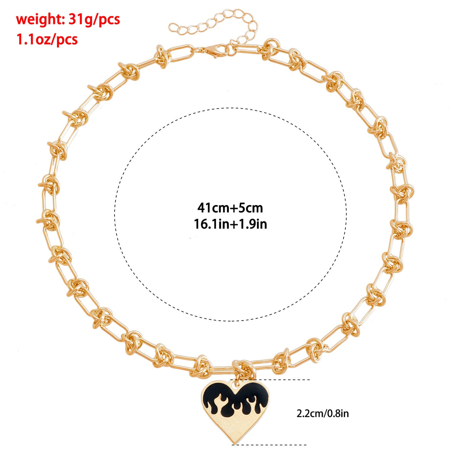 Minimalist Heart-Shaped Electroplated Metal Pendant Necklace for Women with Clavicle Chain Design