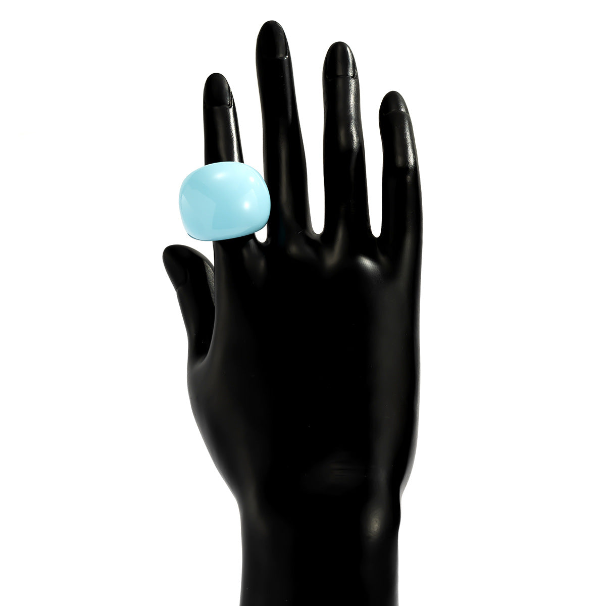 Minimalist Geometric Oval Polished Resin Ring for Women