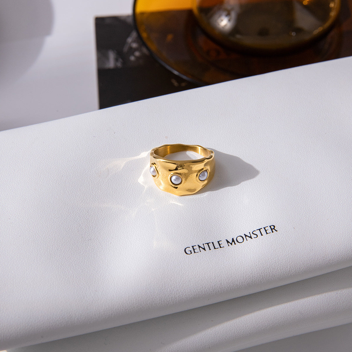 Anello Geometrico in Acciaio al Titanio con Finitura Placcata per Donne Accessorio di Moda Minimalista Gioielli Ipoallergenici in Acciaio Inossidabile