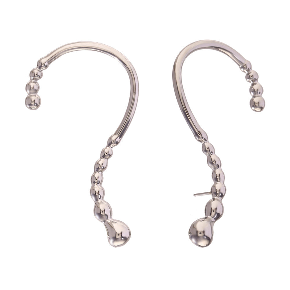 Minimalist Geometric Stainless Steel 18K Gold Plated Question Mark Ear Cuff for Women