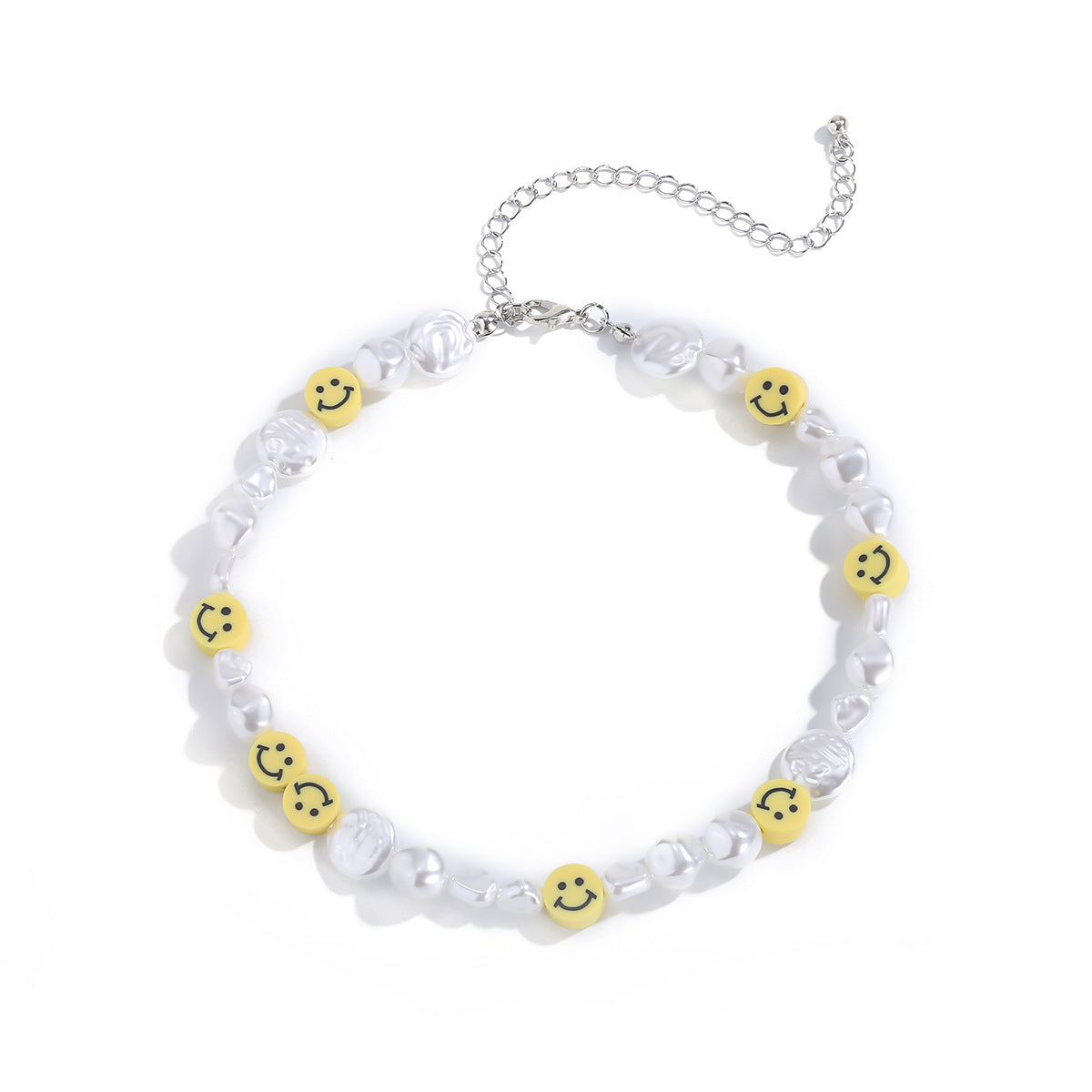 Collana a barra bohémien con ciondolo a margherita e perla finta per donna