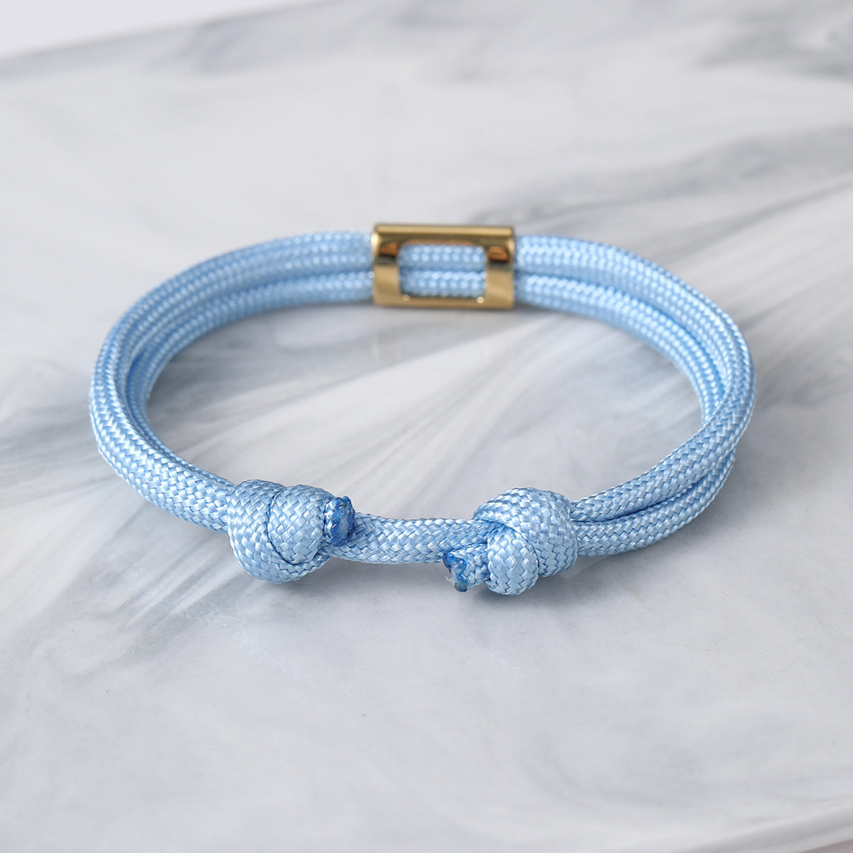 Minimalist Elegant 18K Gold Plated Stainless Steel Handmade Woven DIY Charm Bar Bracelet