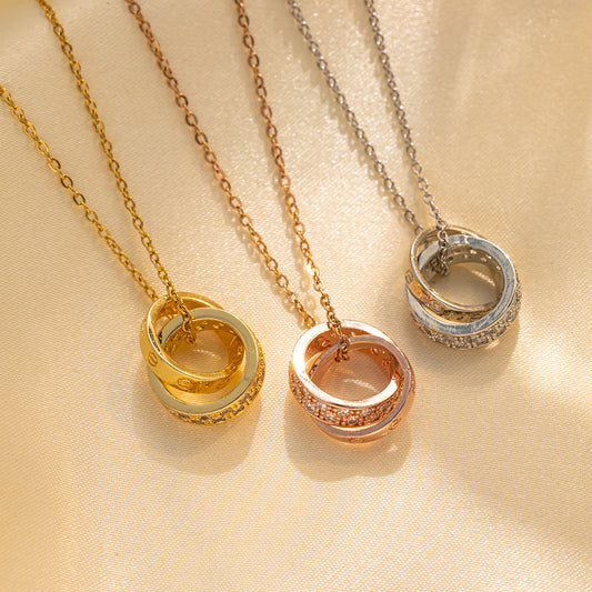 Minimalist Titanium Steel Heart Pendant Necklace for Women Short Clavicle Chain with Plated Finish