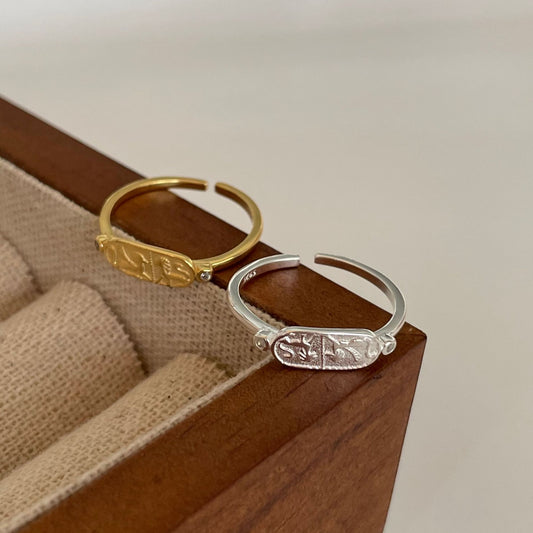 Anello minimalist in argento sterling 925 a forma di animale da donna con design geometrico e finitura placcata
