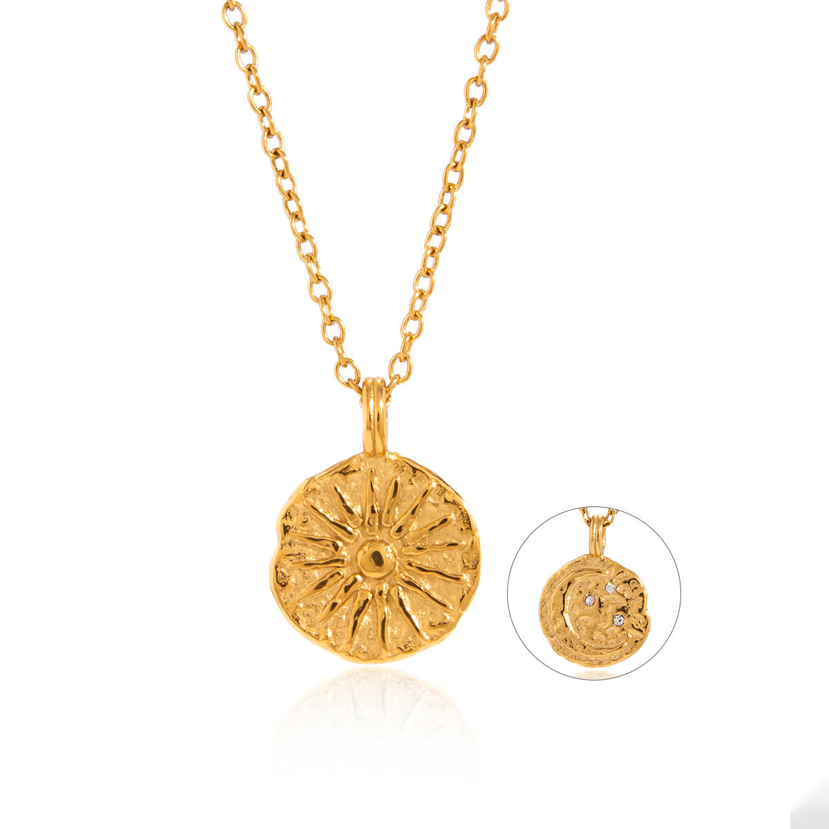 Minimalist Geometric Titanium Steel PVD Plated Necklace for Women