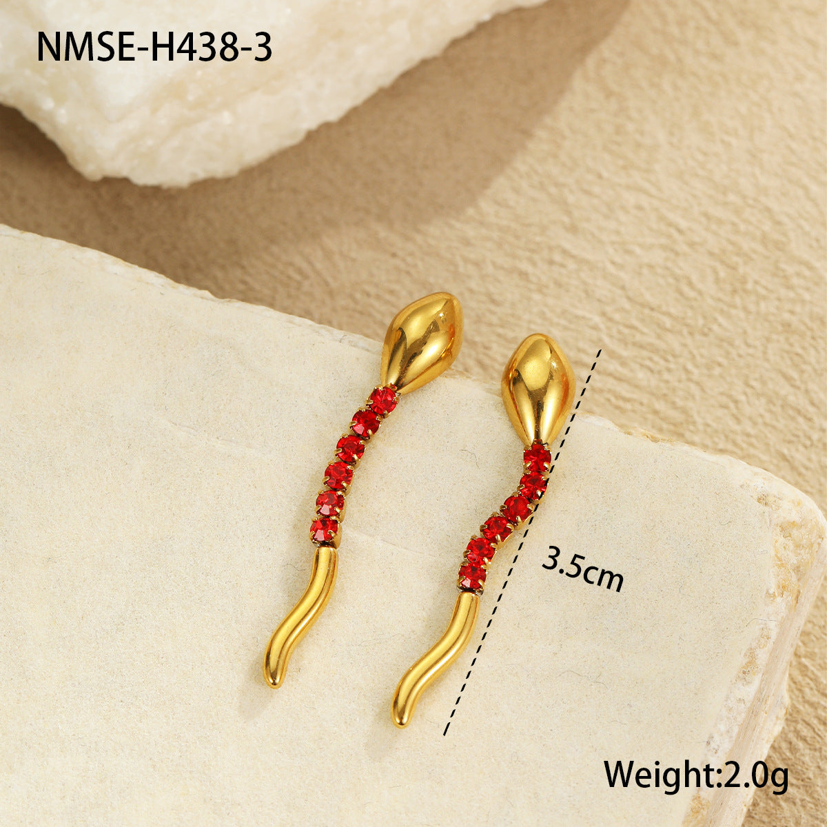 Juego de collar y pendientes de lujo con forma de serpiente en acero inoxidable con incrustaciones de pedrería para mujer
