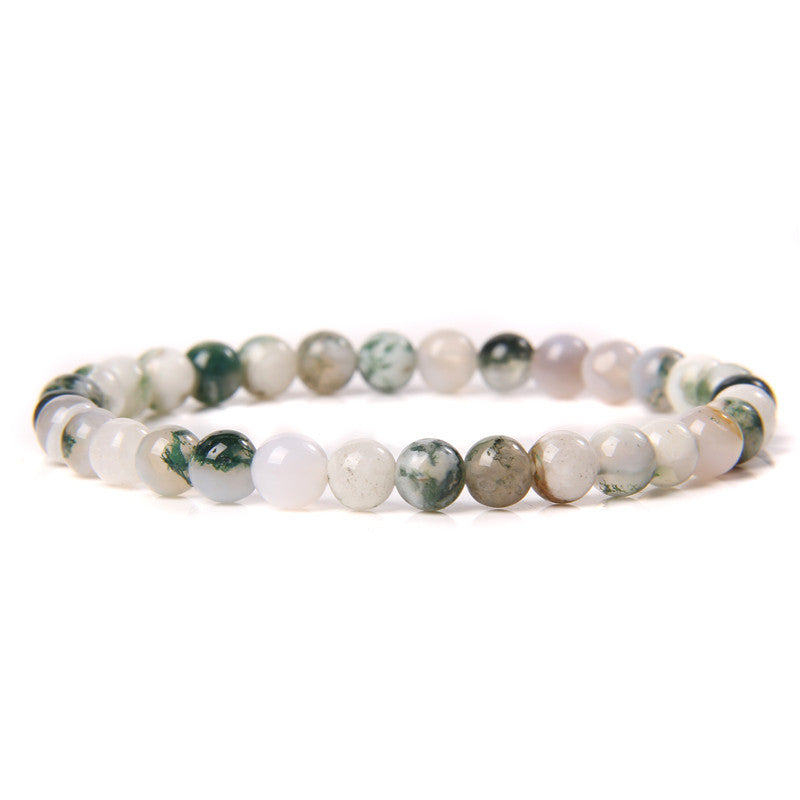 Sweet Natural Gemstone Round Beaded Stretch Bracelet Unisex