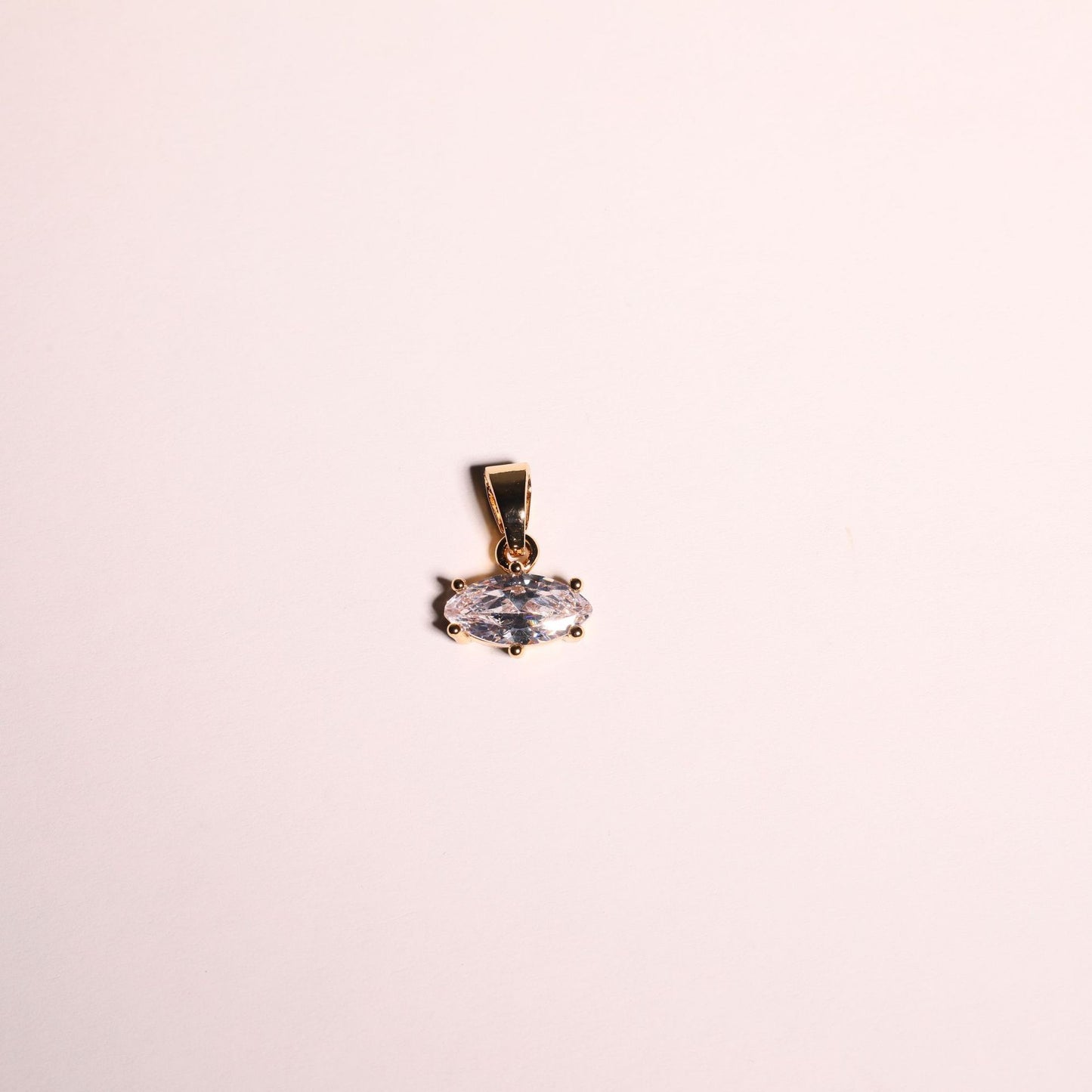 Fashionable Geometric Zodiac Birthstone Necklace with Titanium Steel Marquise Pendant on O-Chain Plated in Copper