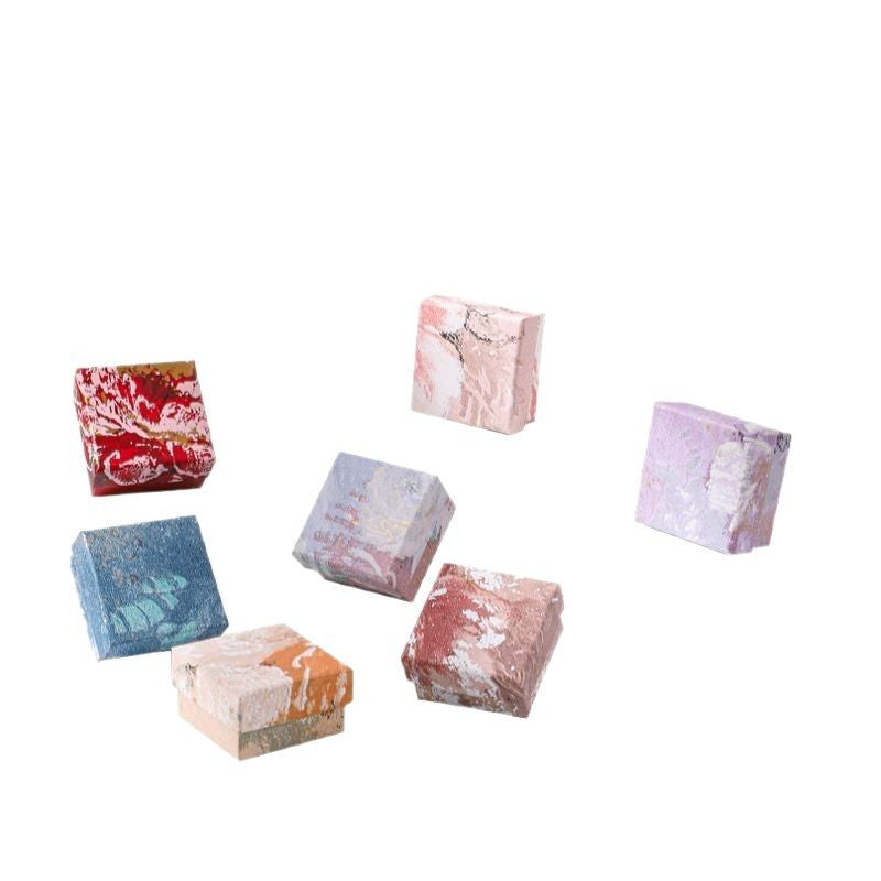 Purple Floral Irregular Shape Jewelry Packaging Box for Bracelets Earrings Rings and Necklaces with Oil Painting Style Design