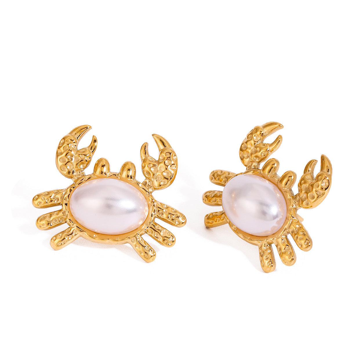 Casual Geometric Crab Animal Stainless Steel Titanium Steel Plated Earrings for Women