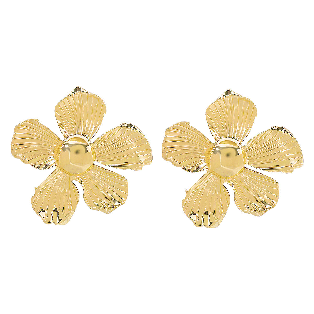 Pendientes de metal con diseño floral estilo vintage para mujer, con acabado galvanizado y diseño de moda exagerado
