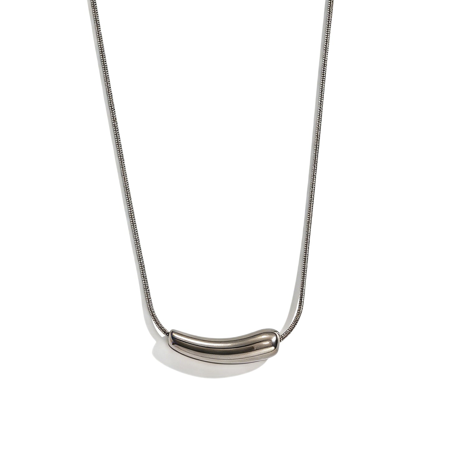 Collana con Ciondolo a Melanzana Minimalista Elegante Geometrico in Acciaio Inossidabile Placcato Oro con Catenina per Donna