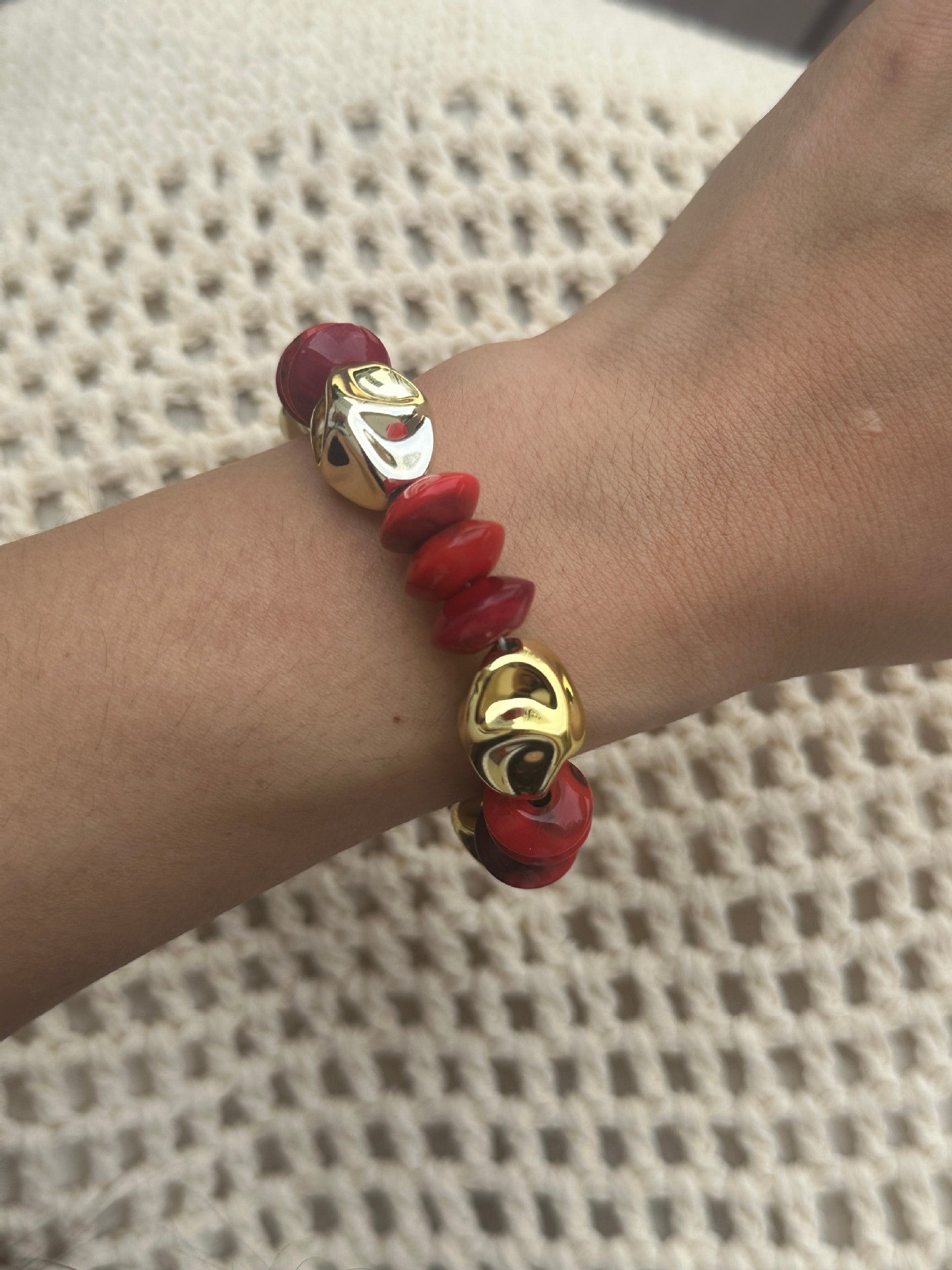 Casual Gradient Geometric Plated Zinc Alloy Stretch Bracelet