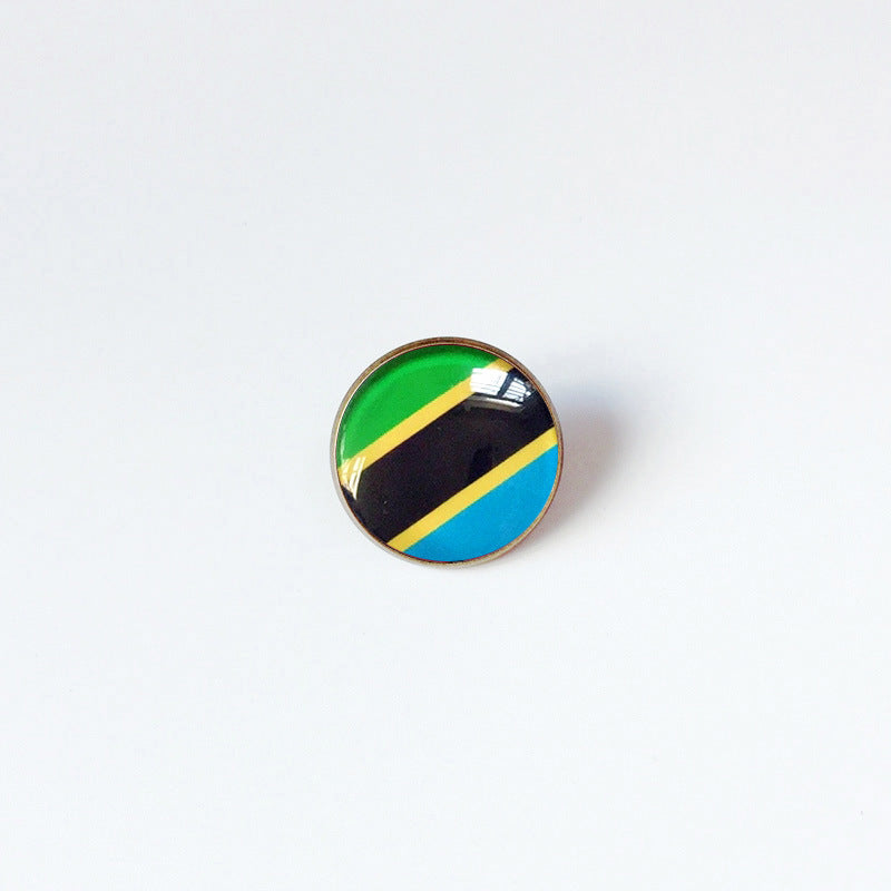 Pin de Solapa de Aleación Esmaltado Personalizado con Diseño de Bandera del Mundo para Hombres y Mujeres