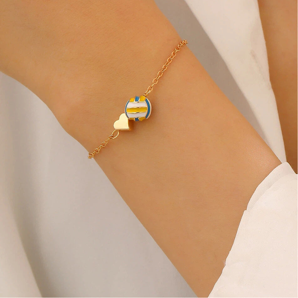 Collar deportivo geométrico de corazón de aleación de zinc chapado para mujer