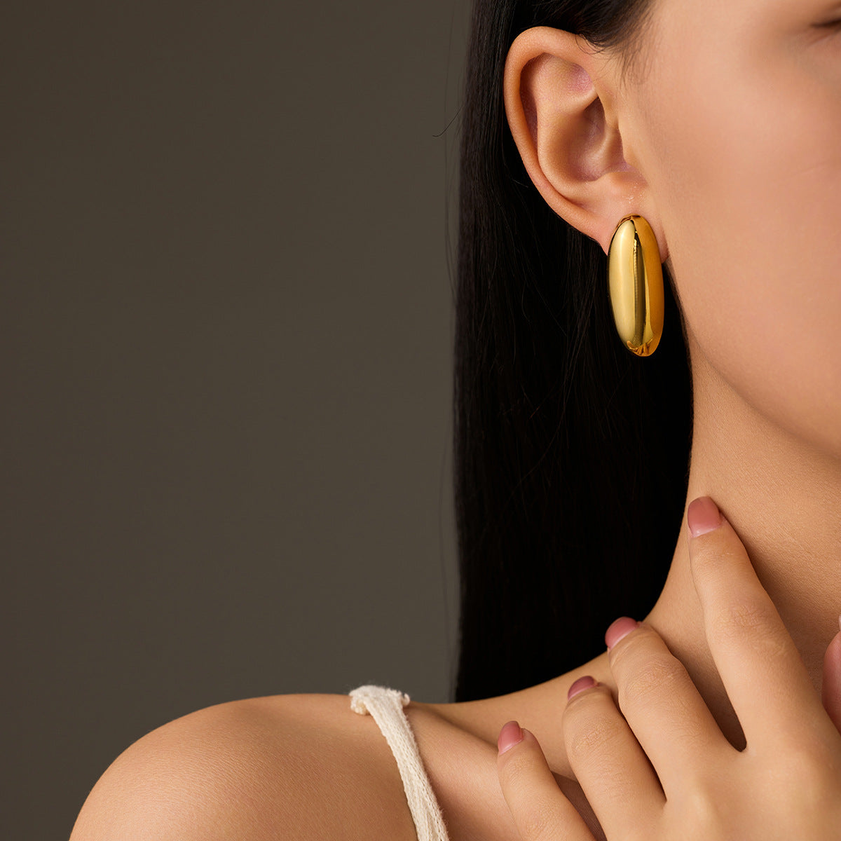 Pendientes de botón cuadrados redondos irregulares de acero inoxidable chapado en oro de 18 quilates con diseño geométrico minimalista para mujer