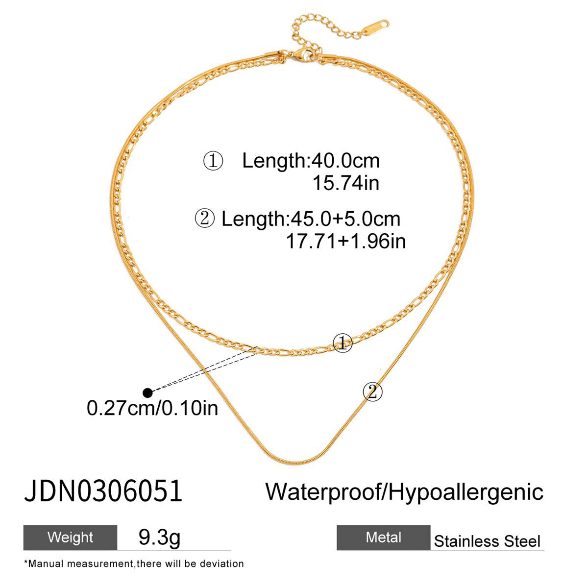 Collana con Pendente Geometrico Minimalista in Acciaio al Titanio con Finitura Placcata da Donna, Catena a Strati Regolabile in Acciaio Inossidabile