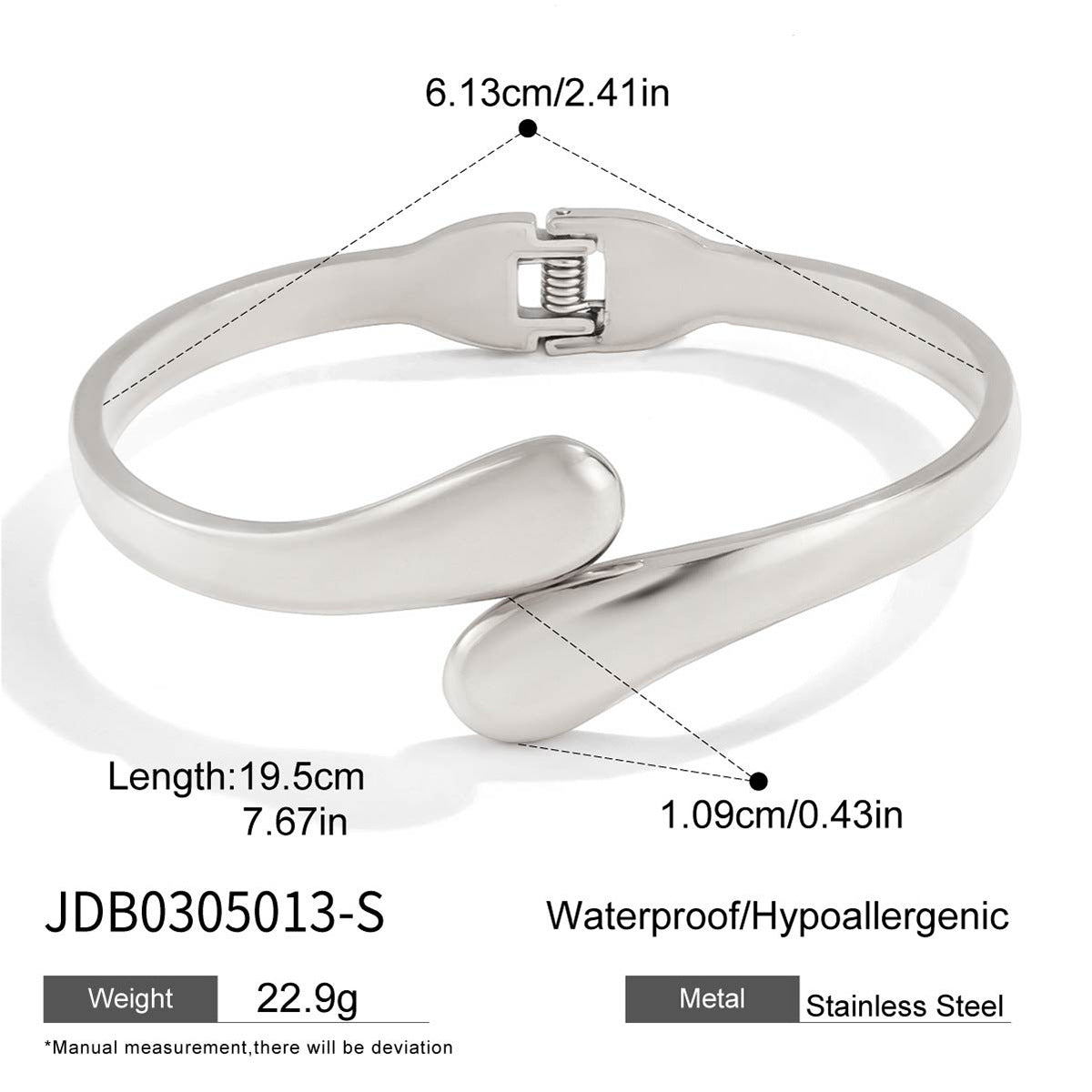 Pulsera geométrica de titanio y acero con baño de oro de 18 quilates Fashion-Commuter para mujer