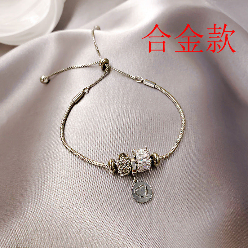 Luxury Elegant Geometric Alloy Plated Bracelet with Cubic Zirconia for Women
