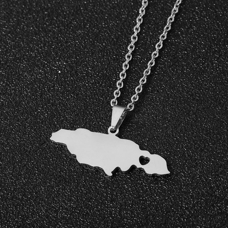 Collana con pendente geometrico in acciaio inossidabile e titanio con catena a maglie O