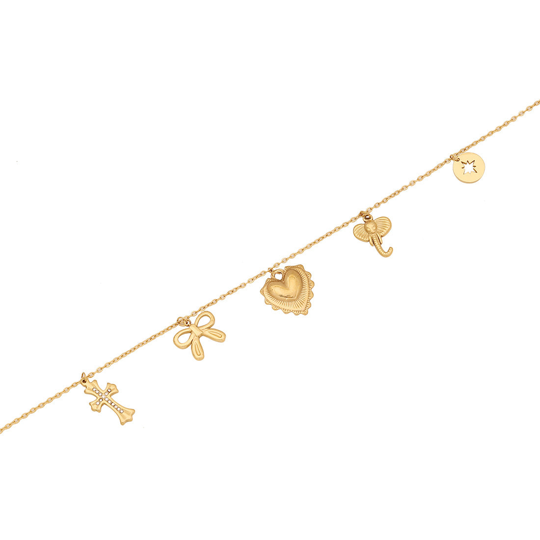 Fashionable Heart-Shaped Stainless Steel Pendant Necklace with Plated Finish and O-Chain for Women