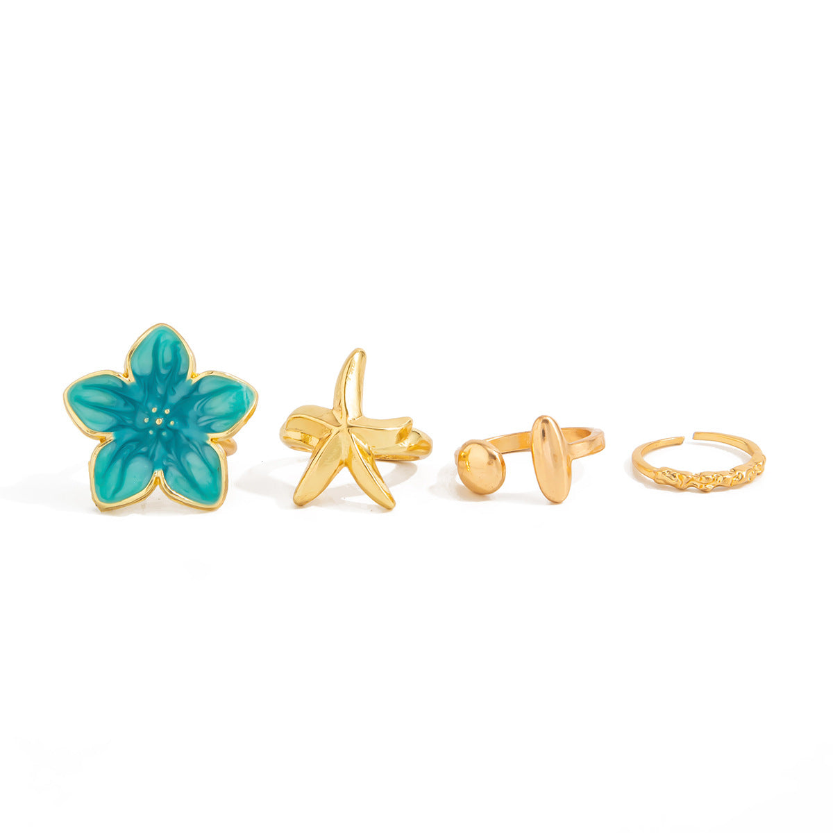 Casual Drip Oil Floral Geometric Alloy Toe Ring for Women